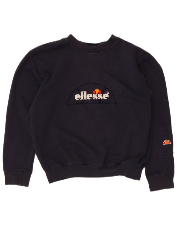 Ellesse Womens Graphic Oversized Sweatshirt Jumper UK 10 Small Navy Blue