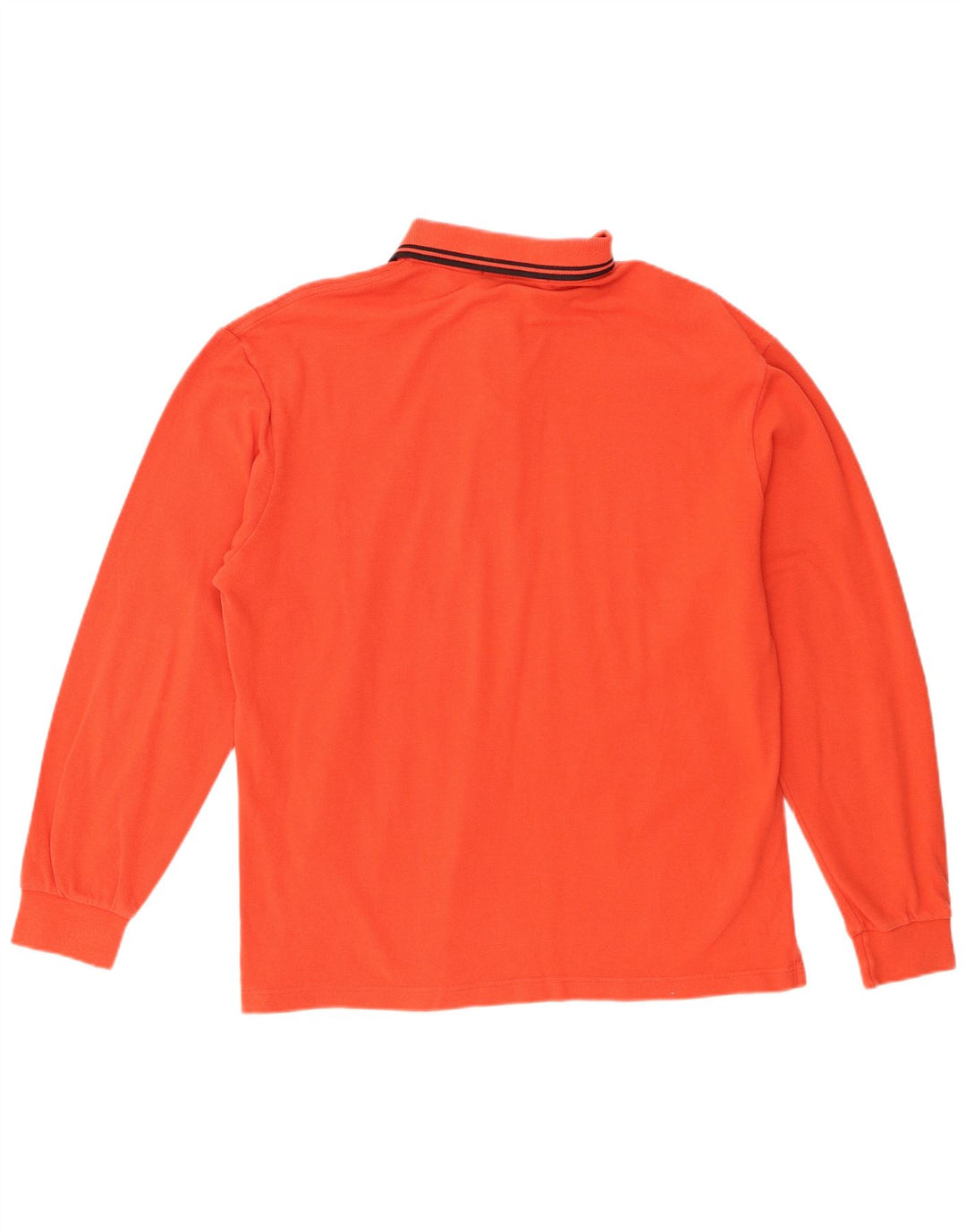 Fred Perry Mens Long Sleeve Polo Shirt Medium Orange Cotton