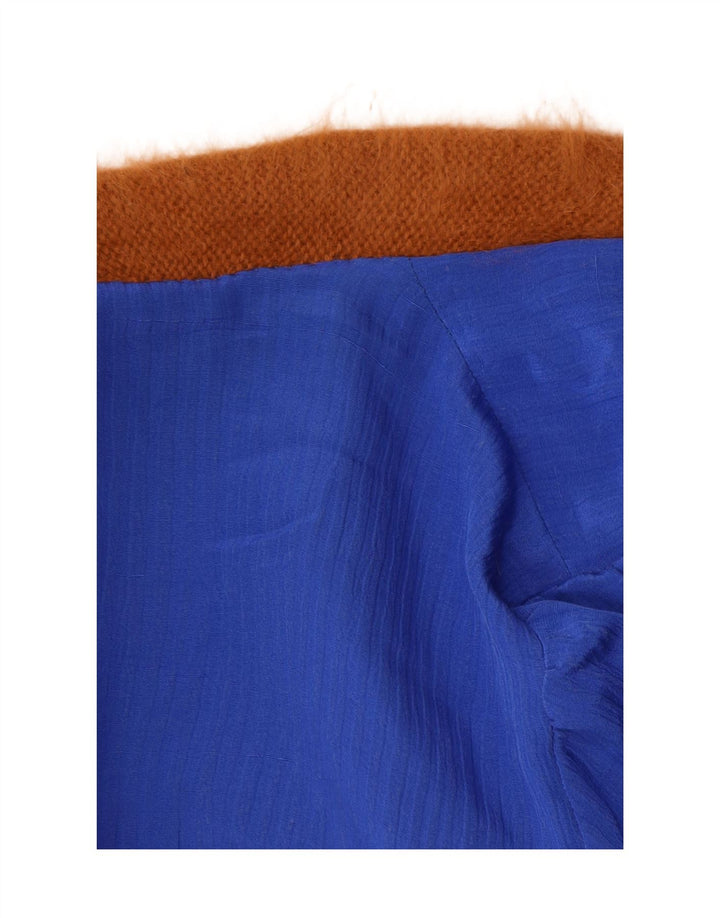 Vintage Womens Longline Open Cardigan Sweater UK 14 Medium Brown Paisley