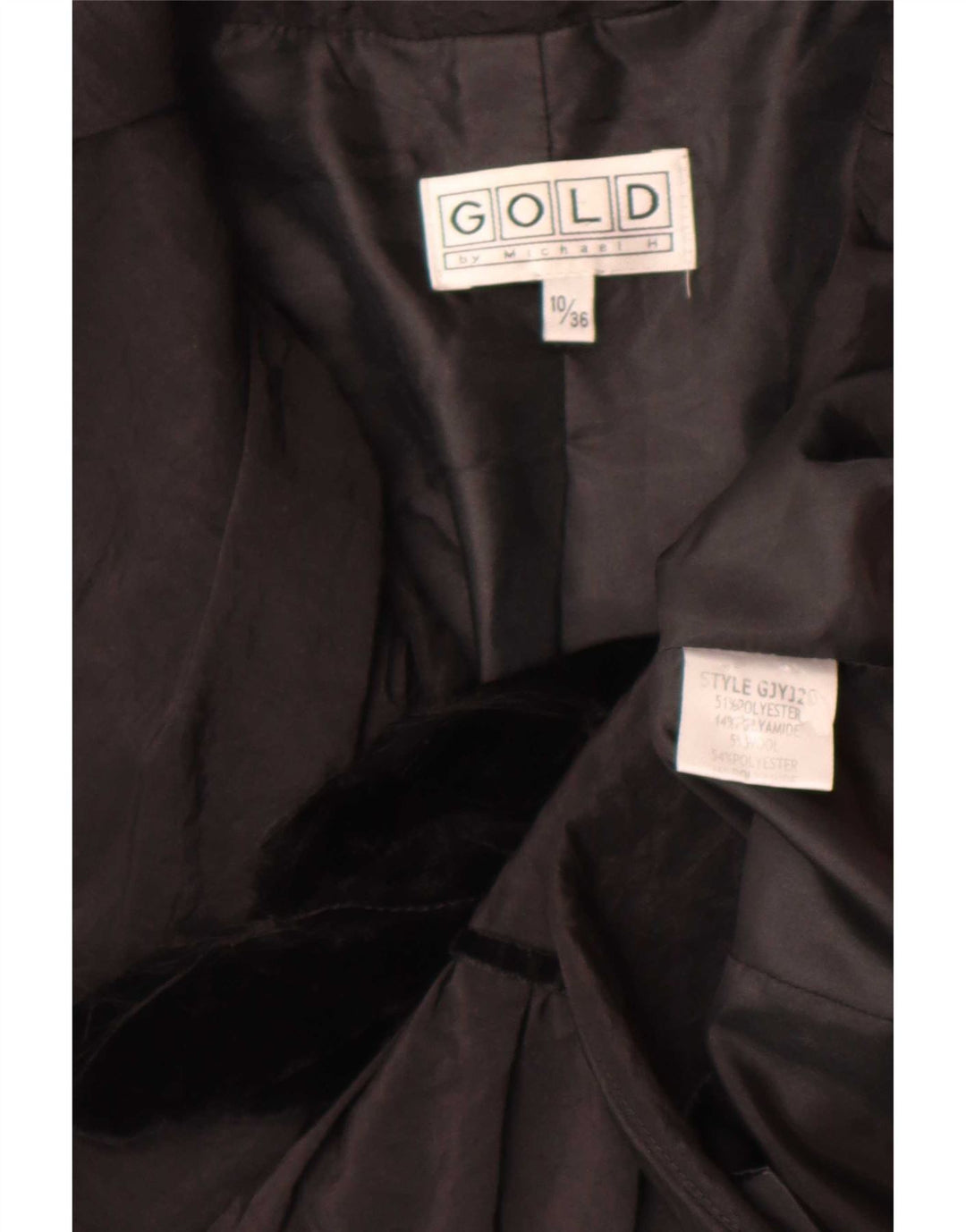 Gold By Michael H Womens Blazer Jacket UK 10 Small Black Polyester