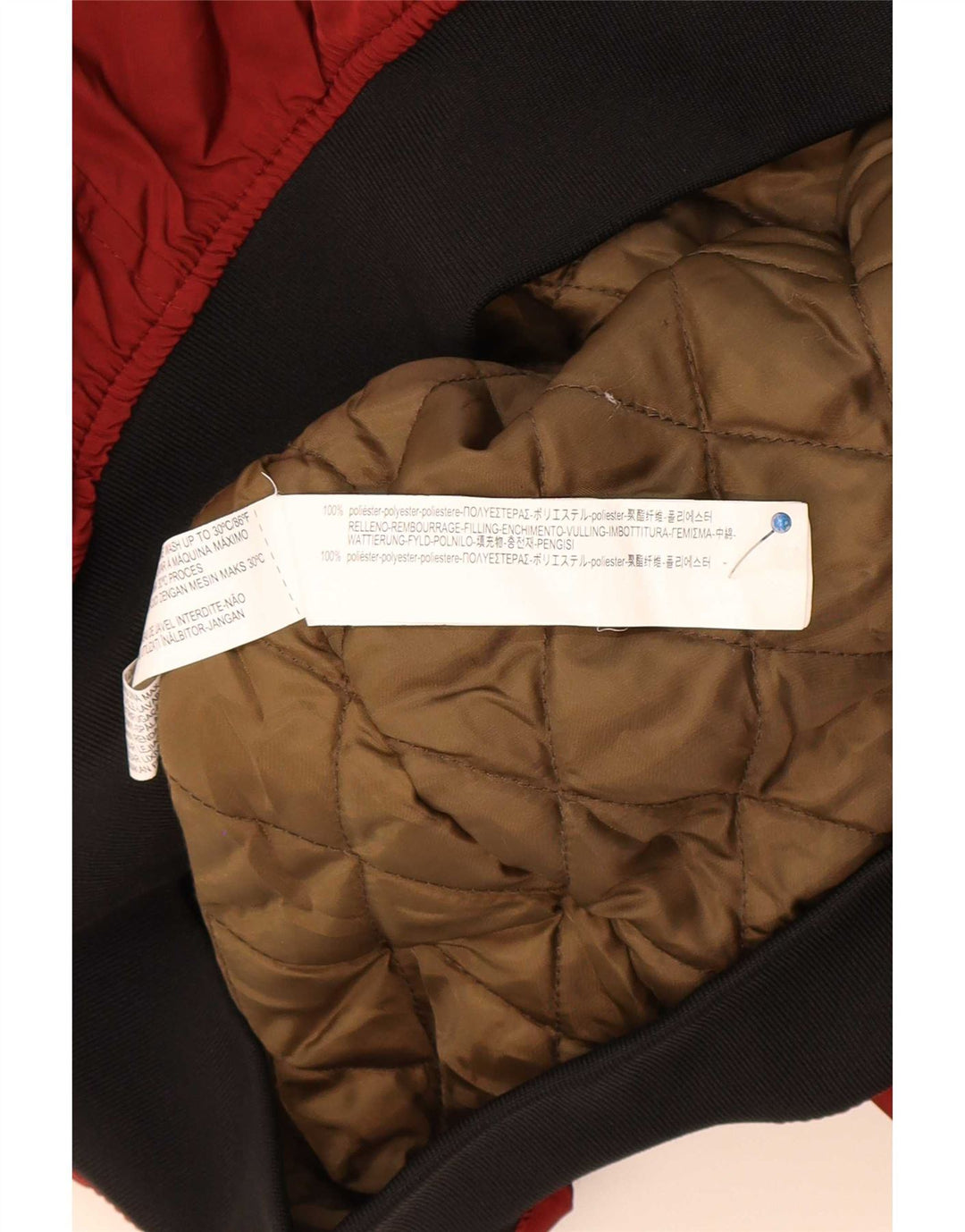 Zara Mens Bomber Jacket UK 44 2XL Red Colourblock Polyester
