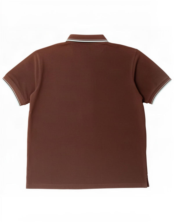 Kappa Mens Short Sleeve Polo Shirt Large Brown Cotton