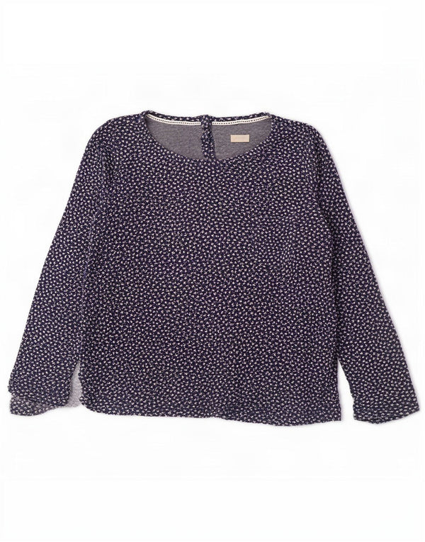 Fat Face Womens Abstract Pattern Top Long Sleeve UK 16 Large Navy Blue