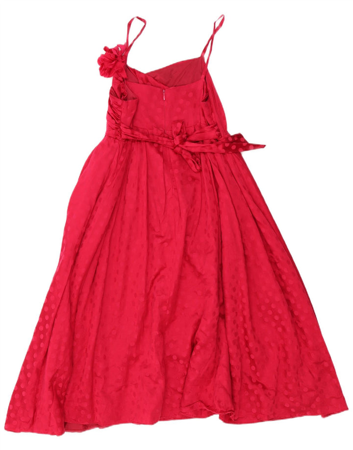 MONSOON Girls Sleeveless Maxi Dress 12-13 Years Red Polka Dot Acetate