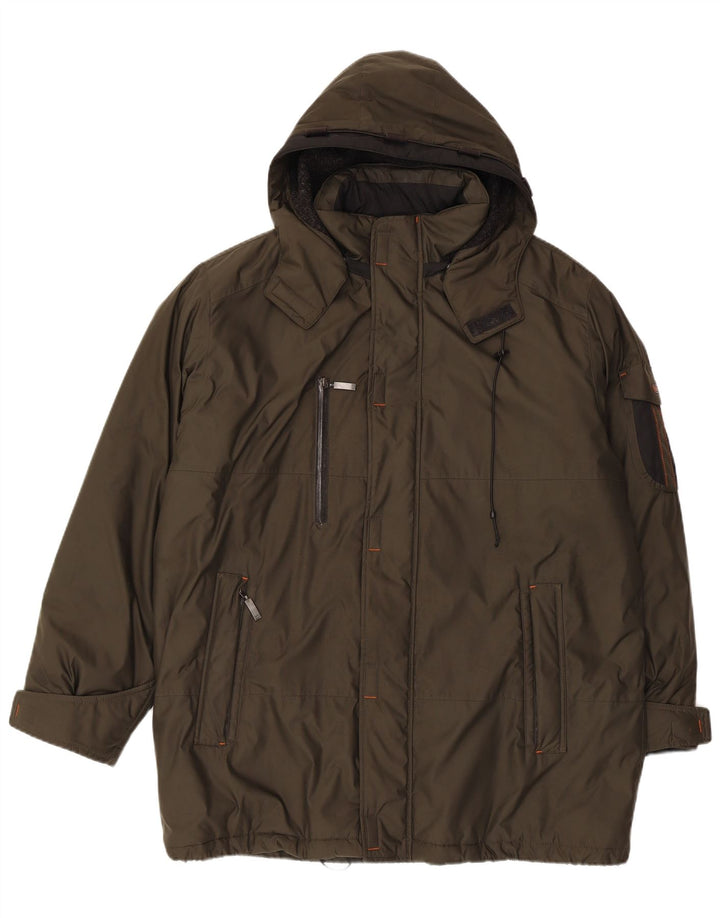 Bugatti Mens Hooded Windbreaker Jacket UK 42 XL Khaki Polyester
