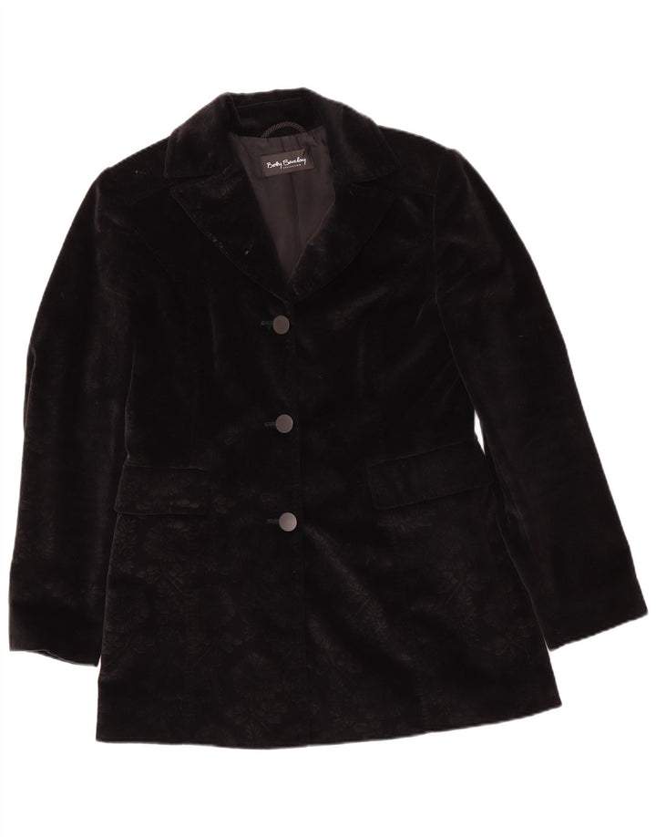 Betty Barclay Womens 3 Button Blazer Jacket UK 12 Medium Black Floral