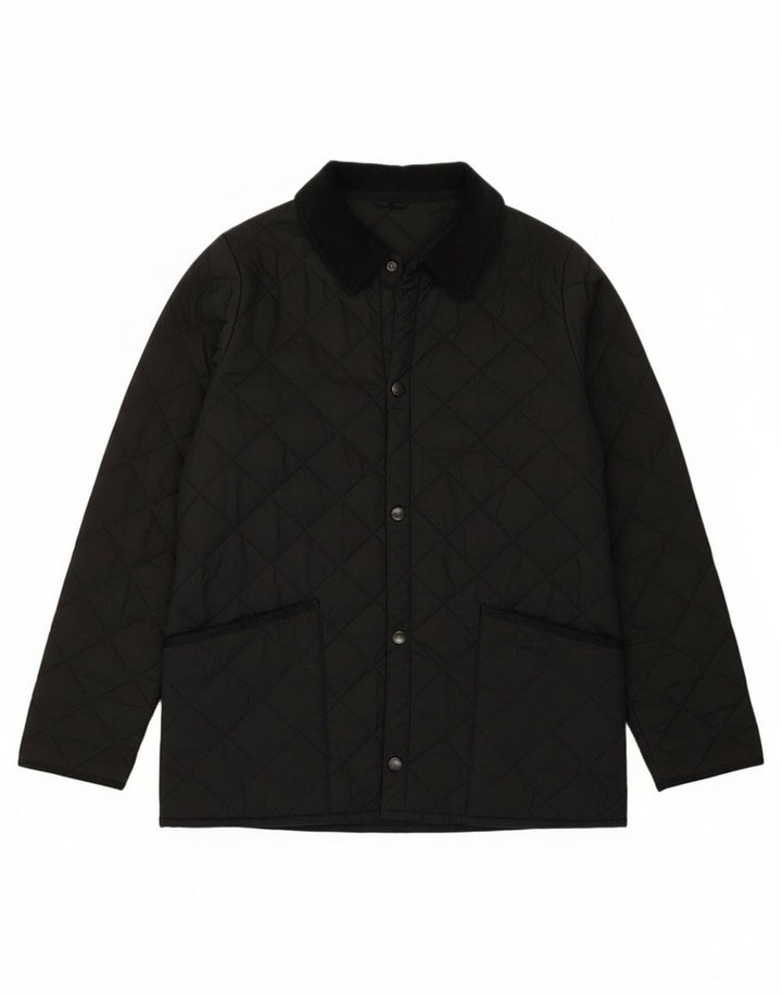 Barbour Boys Quilted Quilted Jacket 12-13 Years XL Black Polyester
