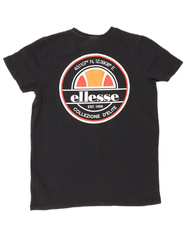 Ellesse Boys Graphic T-Shirt Top 8-9 Years Medium Black Cotton