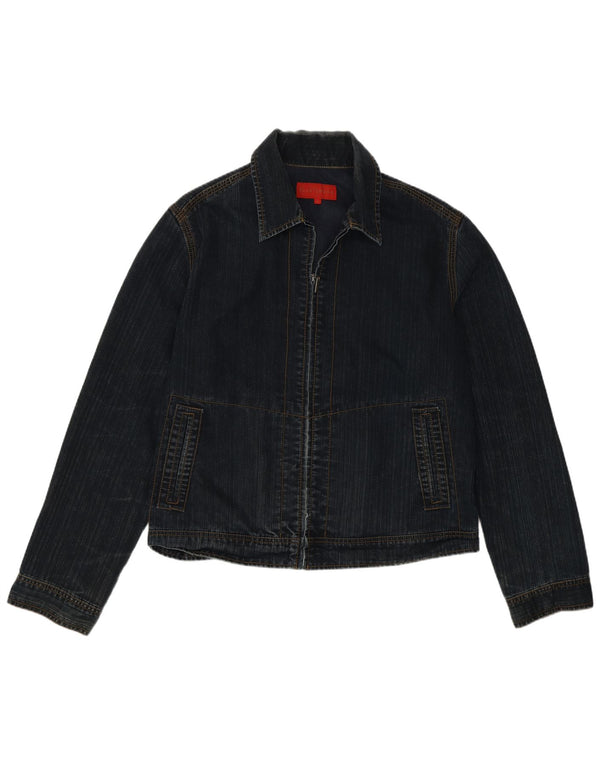 Fcuk Mens Denim Jacket UK 40 Large Navy Blue Cotton