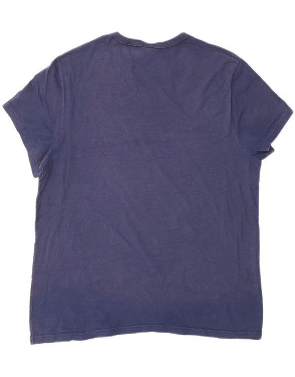 Champion Mens Graphic T-Shirt Top XL Navy Blue Cotton