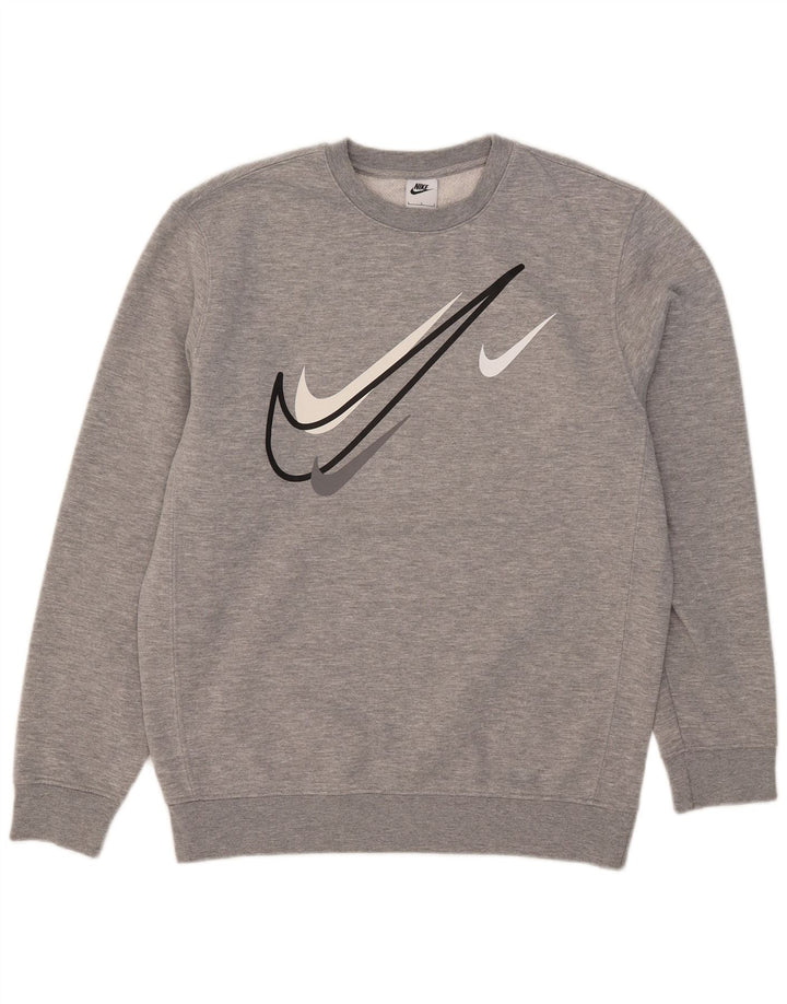 Nike Mens Graphic Sweatshirt Jumper Large Grey Cotton