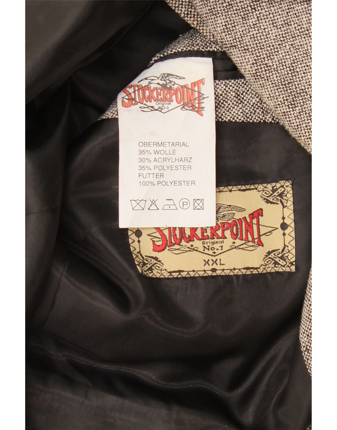 STOCKERPOINT Mens 2 Button Blazer Jacket UK 44 2XL Grey Colourblock Wool