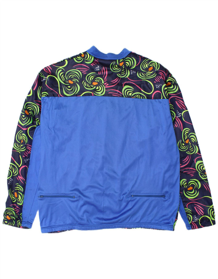 Castelli Mens Tracksuit Top Jacket Large Navy Blue Floral Nylon