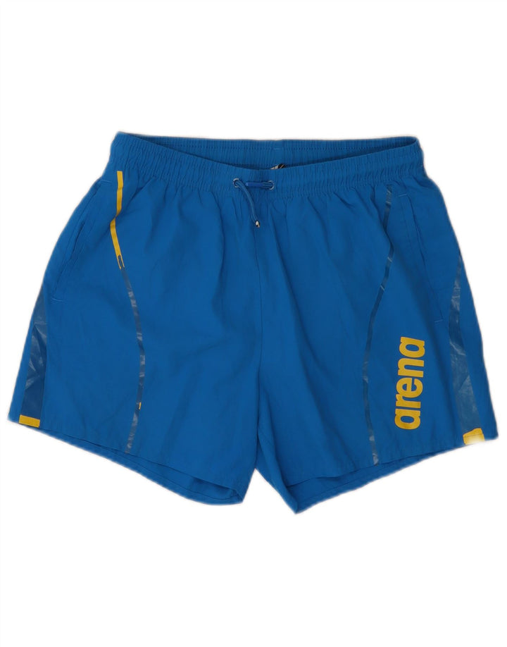 ARENA Mens Graphic Sport Shorts Medium  Blue Polyester