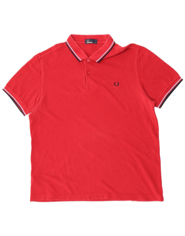 Fred Perry Mens Polo Shirt XL Red Cotton