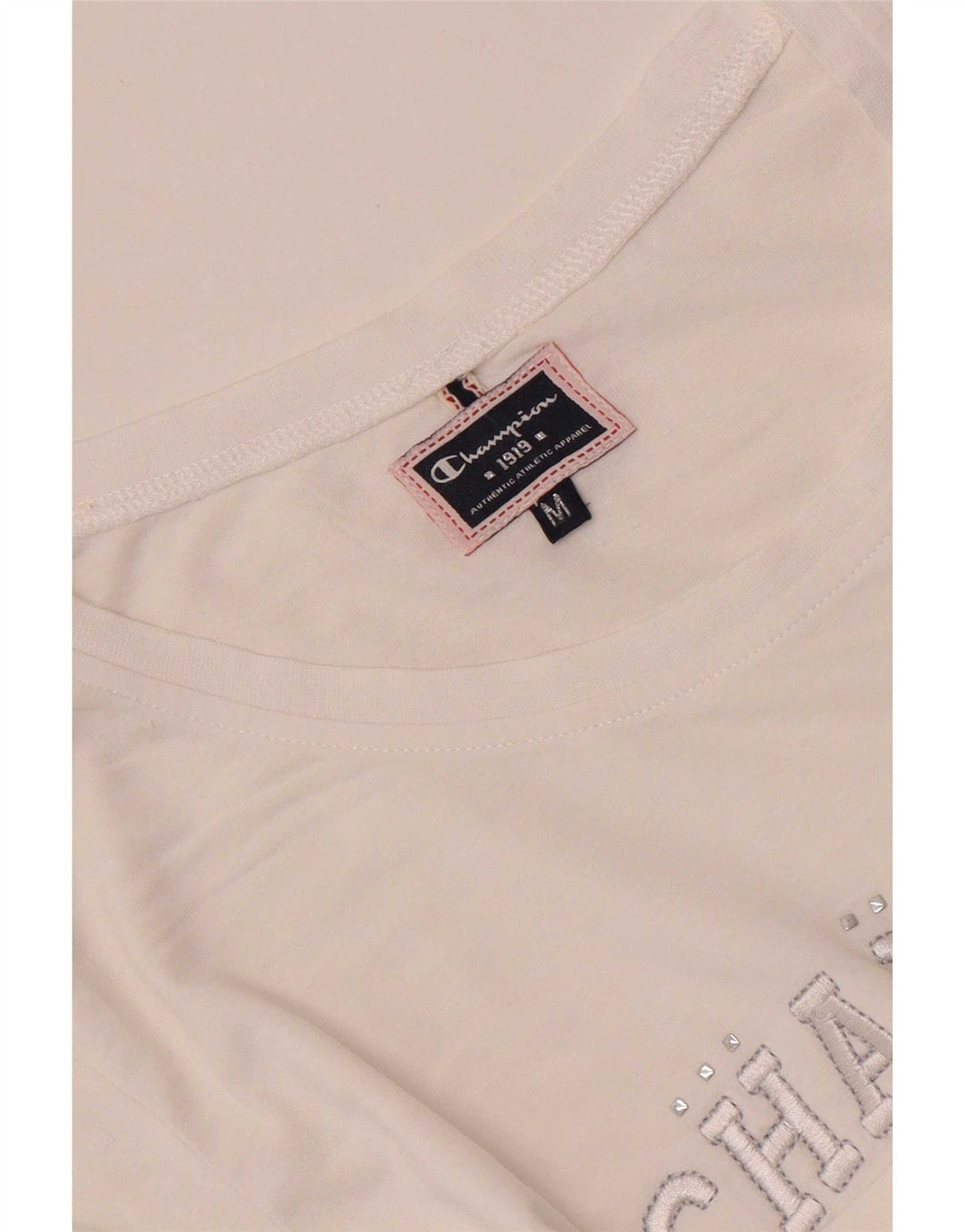Champion Womens Graphic T-Shirt Top UK 12 Medium White