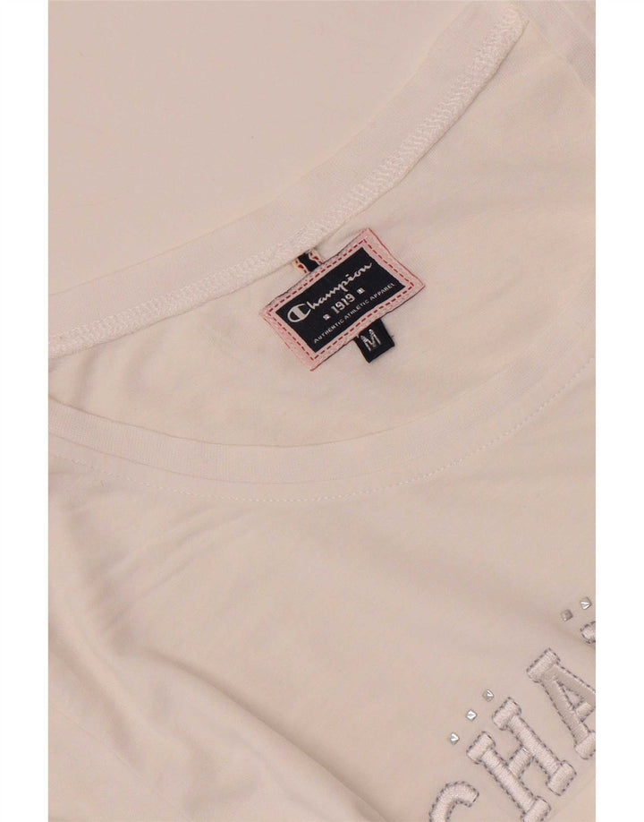 Champion Womens Graphic T-Shirt Top UK 12 Medium White