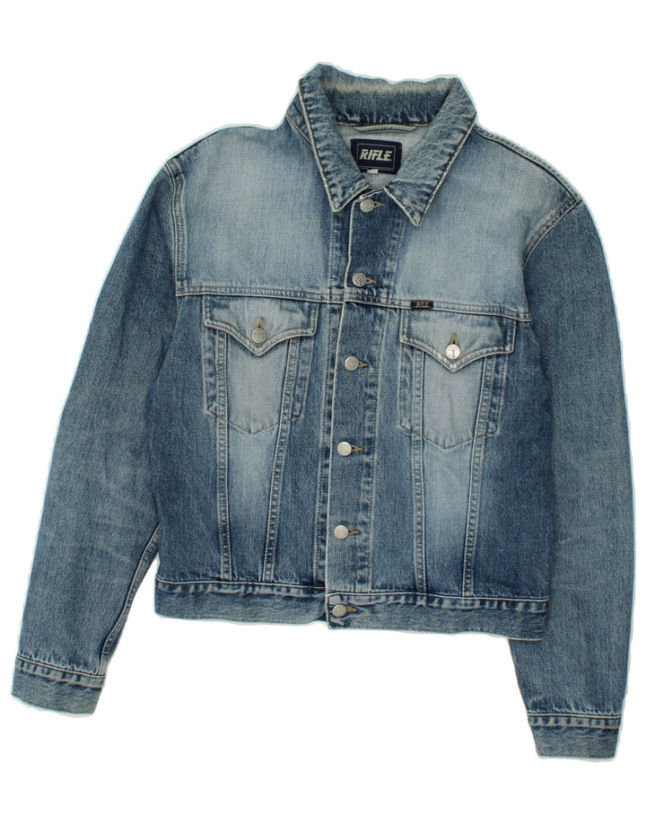 RIFLE Womens Denim Jacket UK 14 Medium Blue Vintage Rifle and Second-Hand Rifle from Messina Hembry 