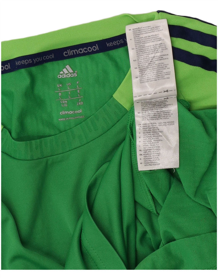 Adidas Mens Climacool Vest Top Large Green Colourblock Polyester