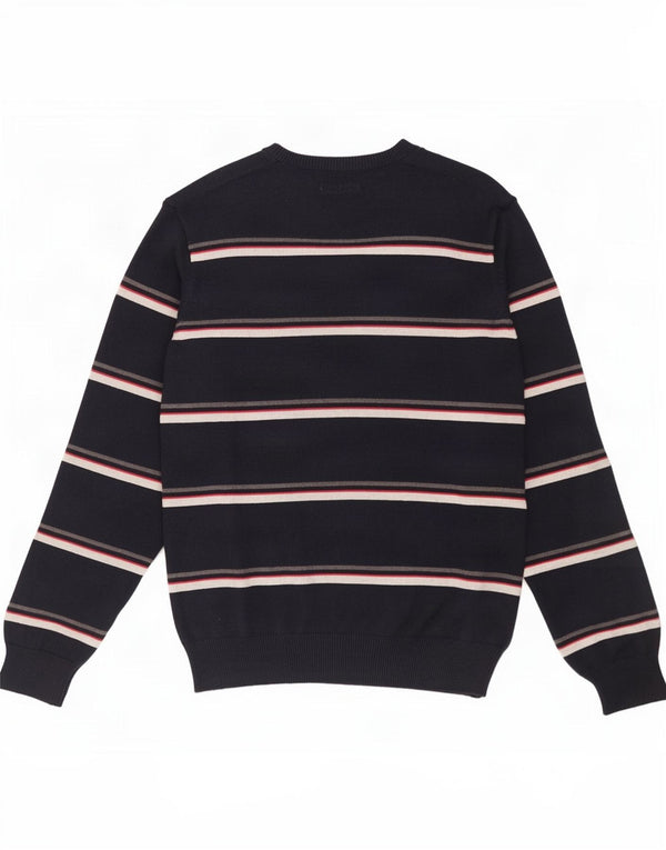 Marks & Spencer Mens Blue Harbour V-Neck Jumper Sweater Medium Navy Striped
