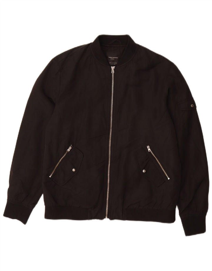 ZARA Womens Bomber Jacket UK 10 Small Black