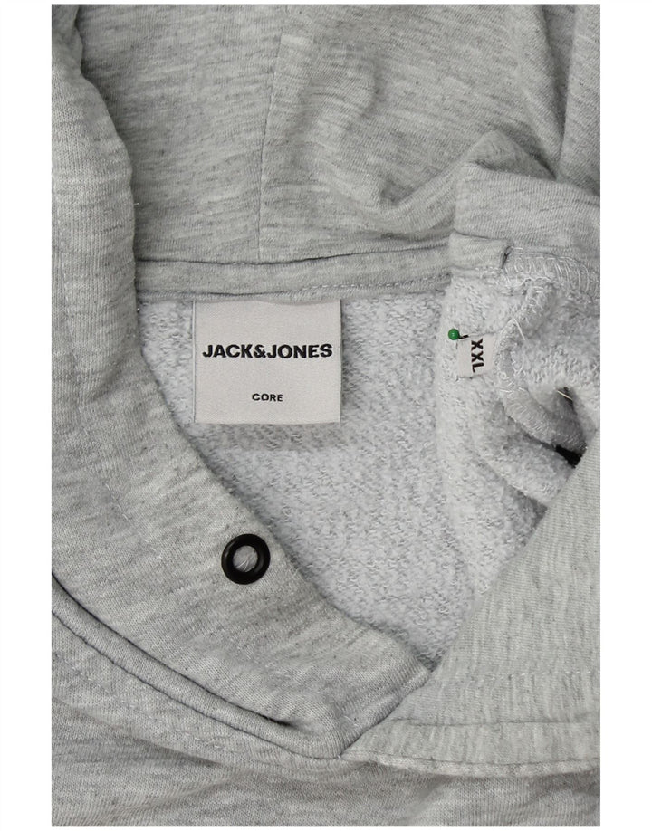 JACK & JONES Mens Graphic Hoodie Jumper 2XL Grey Polyester