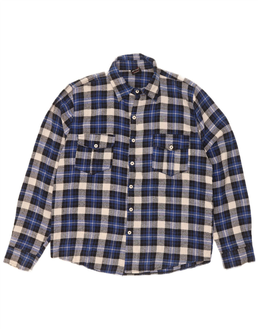 Rip Curl Mens Flannel Shirt Large Blue Check
