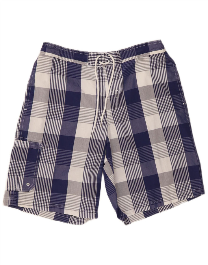 Marks & Spencer Mens Blue Harbour Swimming Shorts Large  Blue Check Cotton