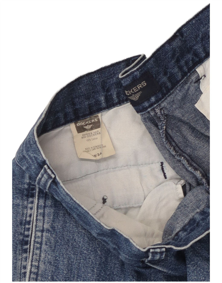 Dockers Womens Denim Shorts W34 Large Blue Cotton