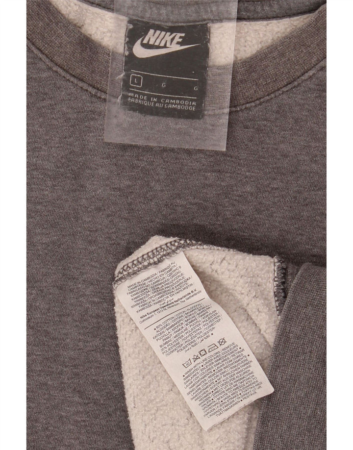 NIKE Mens Sweatshirt Jumper Large Grey Cotton