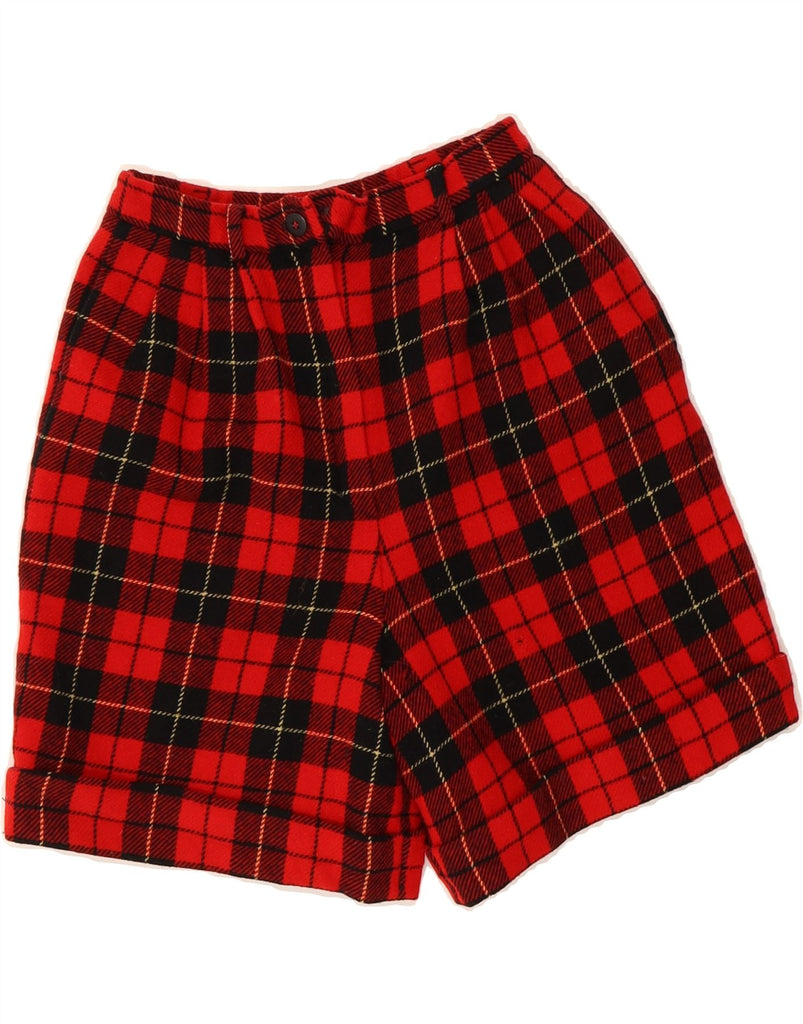 PENDLETON Womens High Waist Chino Shorts US 2 XS W24  Red Plaid Wool Vintage Pendleton and Second-Hand Pendleton from Messina Hembry 