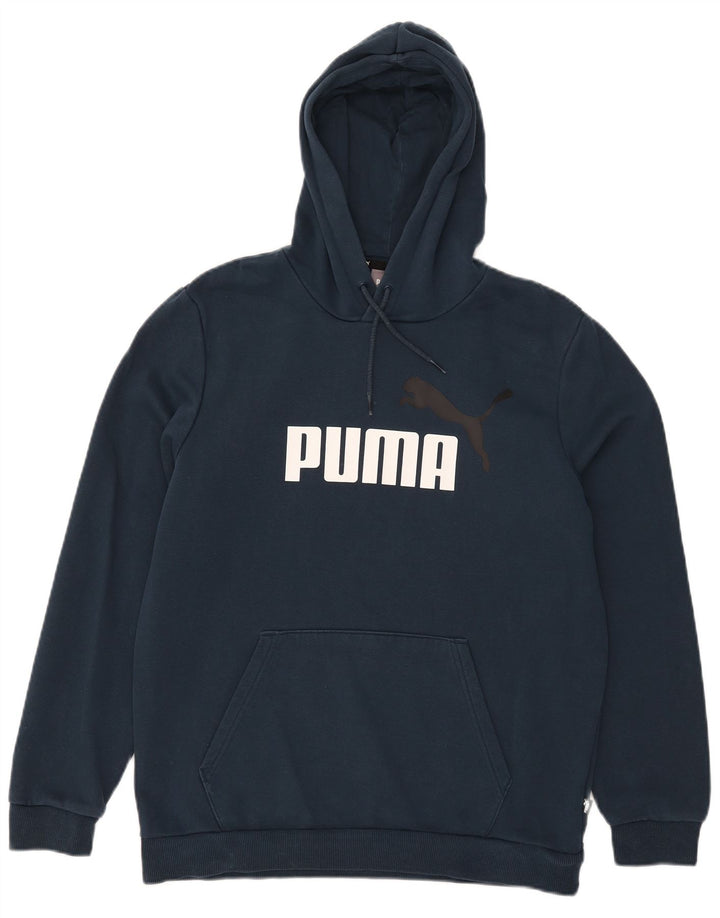 Puma Mens Graphic Hoodie Jumper Medium Blue