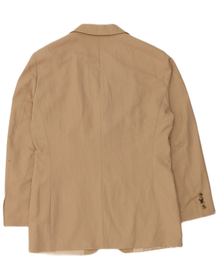 Hugo Boss Mens 3 Button Blazer Jacket EU 48 Medium Beige Cotton