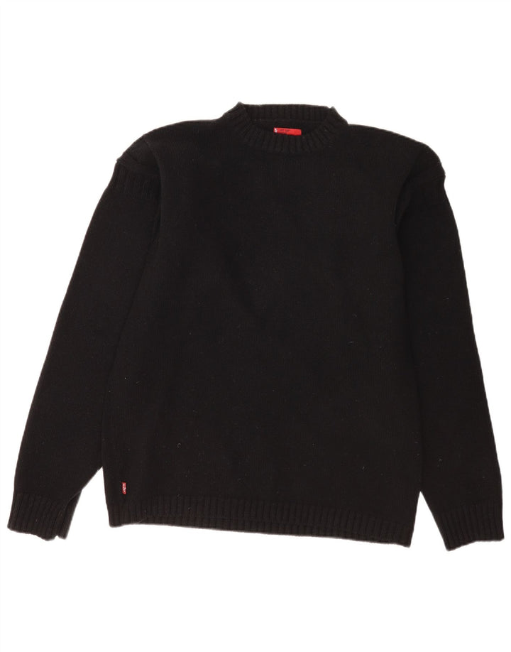 Levi's Mens Crew Neck Jumper Sweater Large Black Lambswool