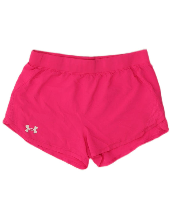 UNDER ARMOUR Girls Sport Shorts 11-12 Years Large Pink Polyester