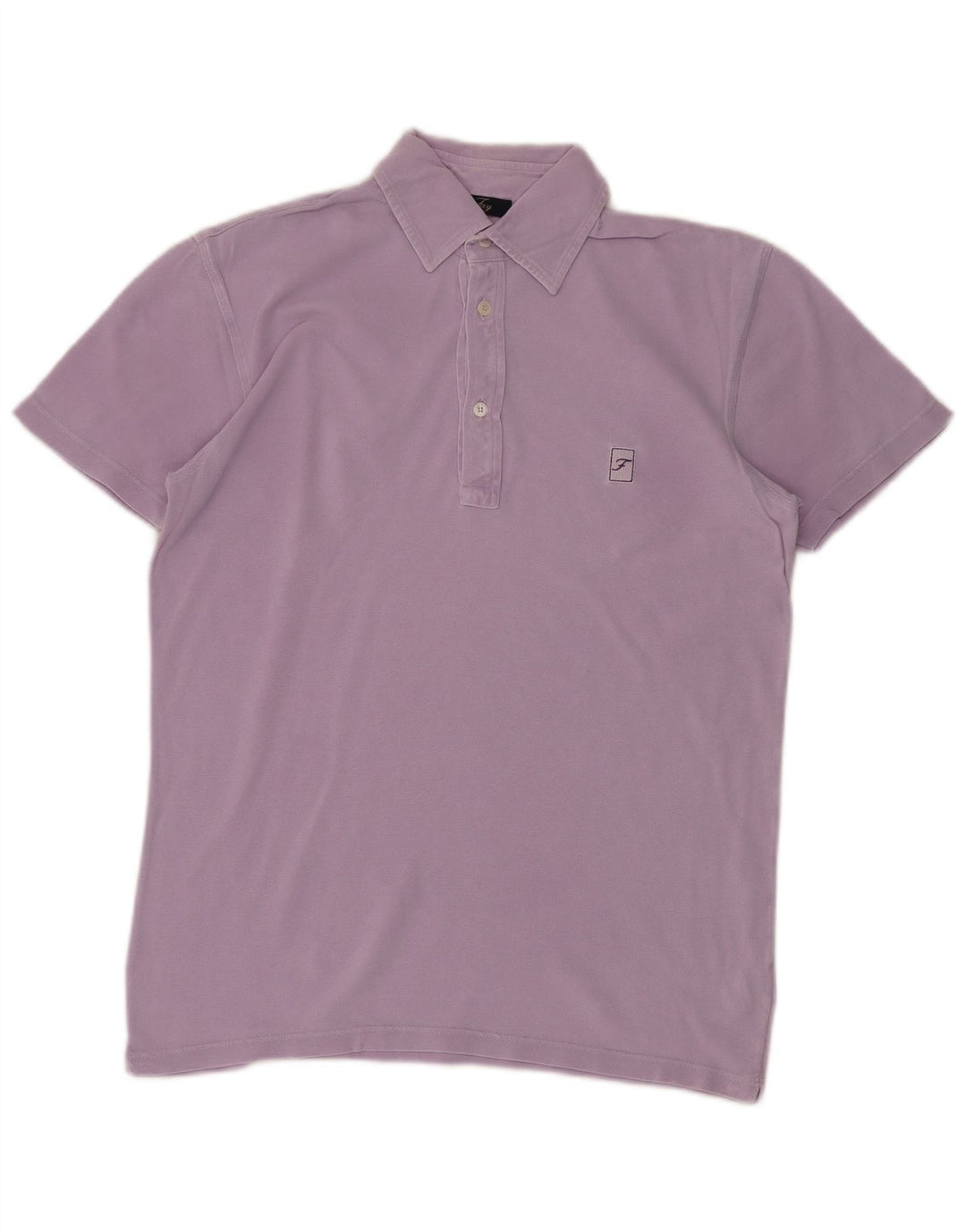 Fay Mens Polo Shirt IT 48 Medium Purple Cotton