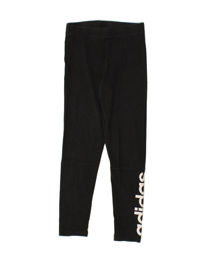 ADIDAS Womens Graphic Leggings UK 10 Small Black Vintage Adidas and Second-Hand Adidas from Messina Hembry 