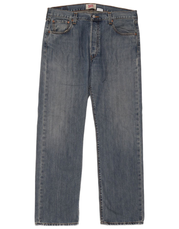 Levi's Mens 501 Straight Jeans W36 L32 Blue Cotton