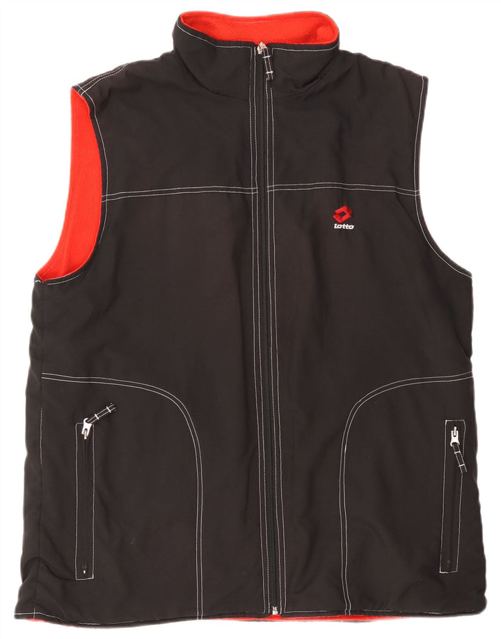 LOTTO Mens Reversible Gilet UK 40 Large Black Polyester