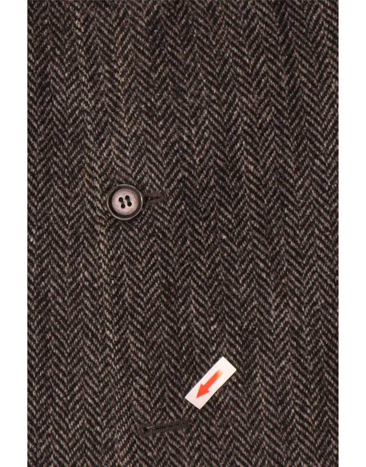 Fay Mens 3 Button Blazer Jacket UK 40 Large Grey Herringbone Wool
