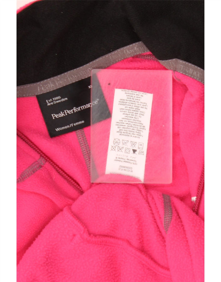 PEAK PERFORMANCE Womens Graphic Fleece Jacket UK 18 XL Pink Polyester