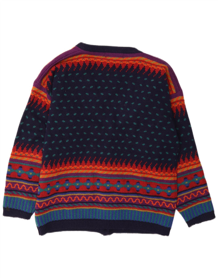 Tulchan Womens Cardigan Sweater UK 14 Medium Multicoloured Geometric Wool