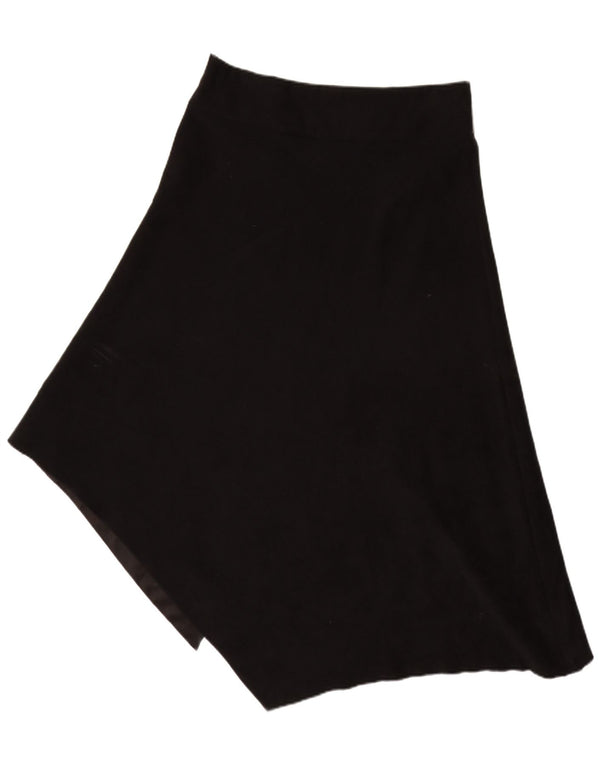 Vintage Womens High Waist Asymmetrical Skirt IT 48 XL W30  Black Polyester