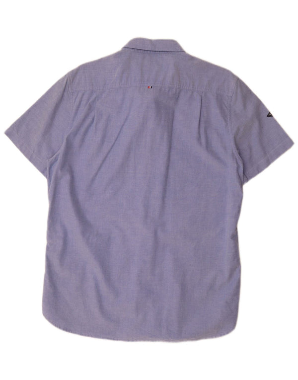 Superdry Mens Oxford Short Sleeve Shirt XL Blue Cotton