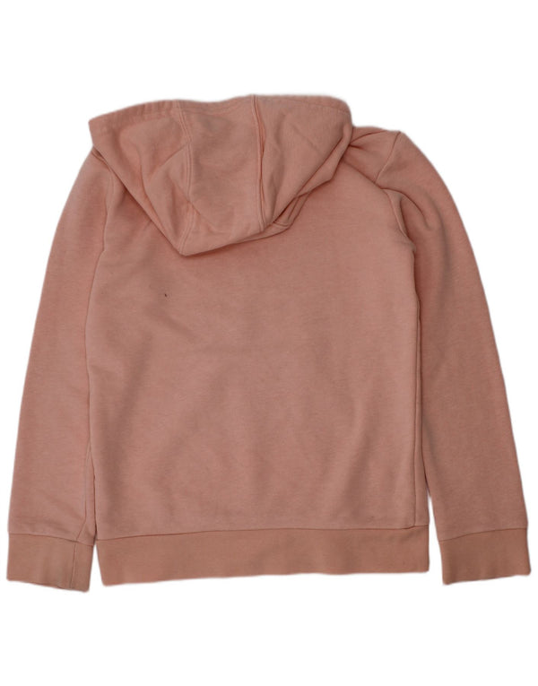 Adidas Girls Graphic Hoodie Jumper 7-8 Years Pink Cotton