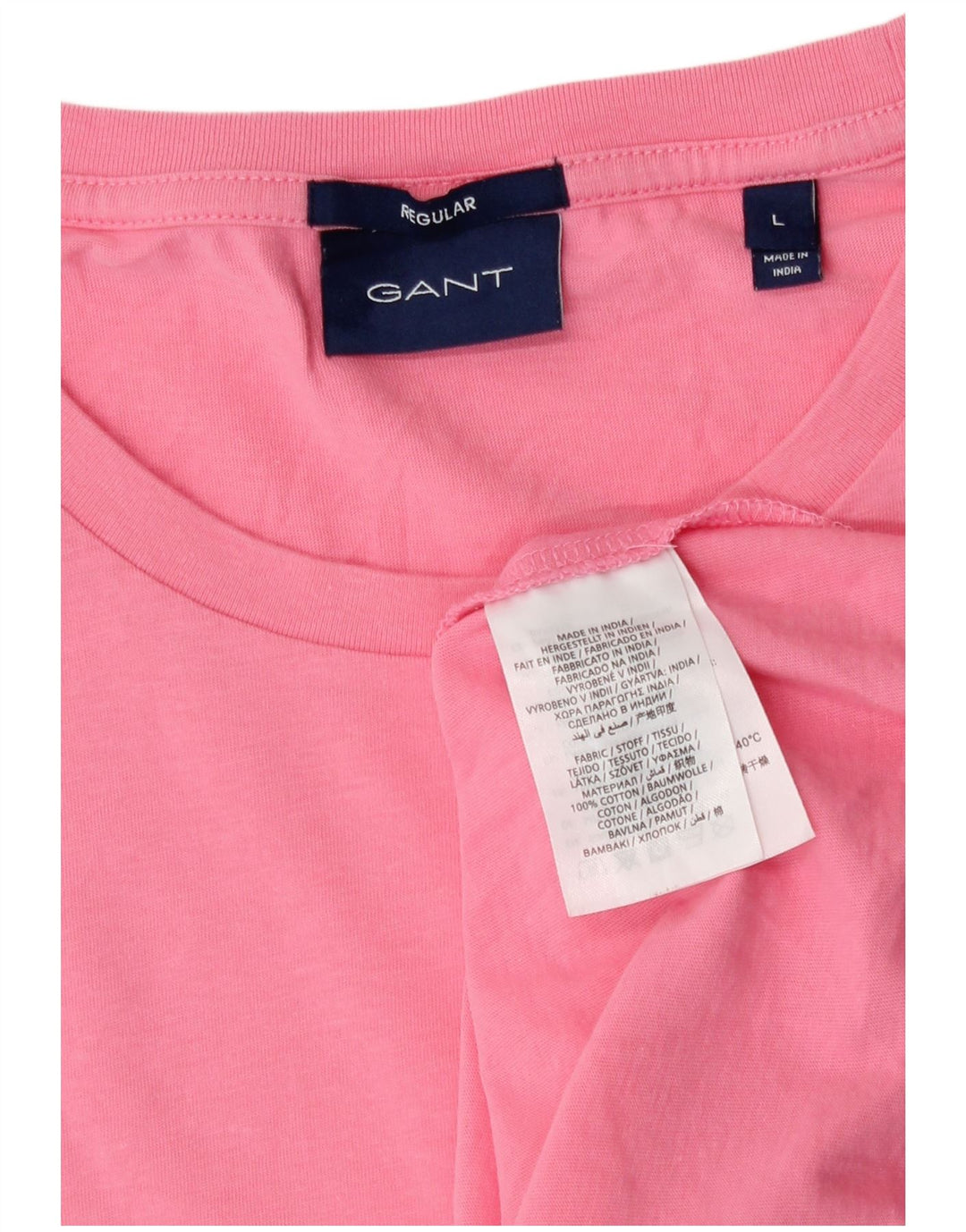 Gant Mens Regular T-Shirt Top Large Pink Cotton