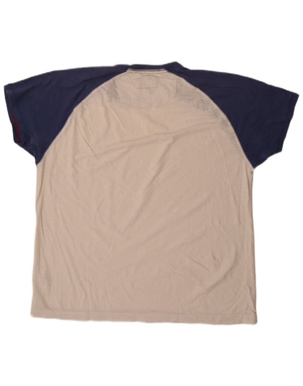 Fat Face Mens T-Shirt Top XL White Colourblock Cotton