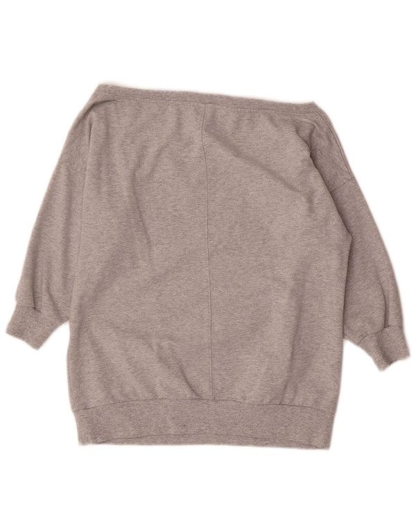 Errea Womens Oversized Off Shoulder Sweatshirt Jumper UK 10 Small Grey