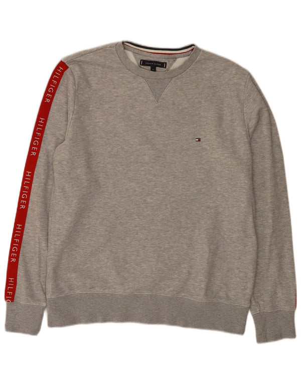 Tommy Hilfiger Mens Graphic Sweatshirt Jumper Medium Grey Colourblock