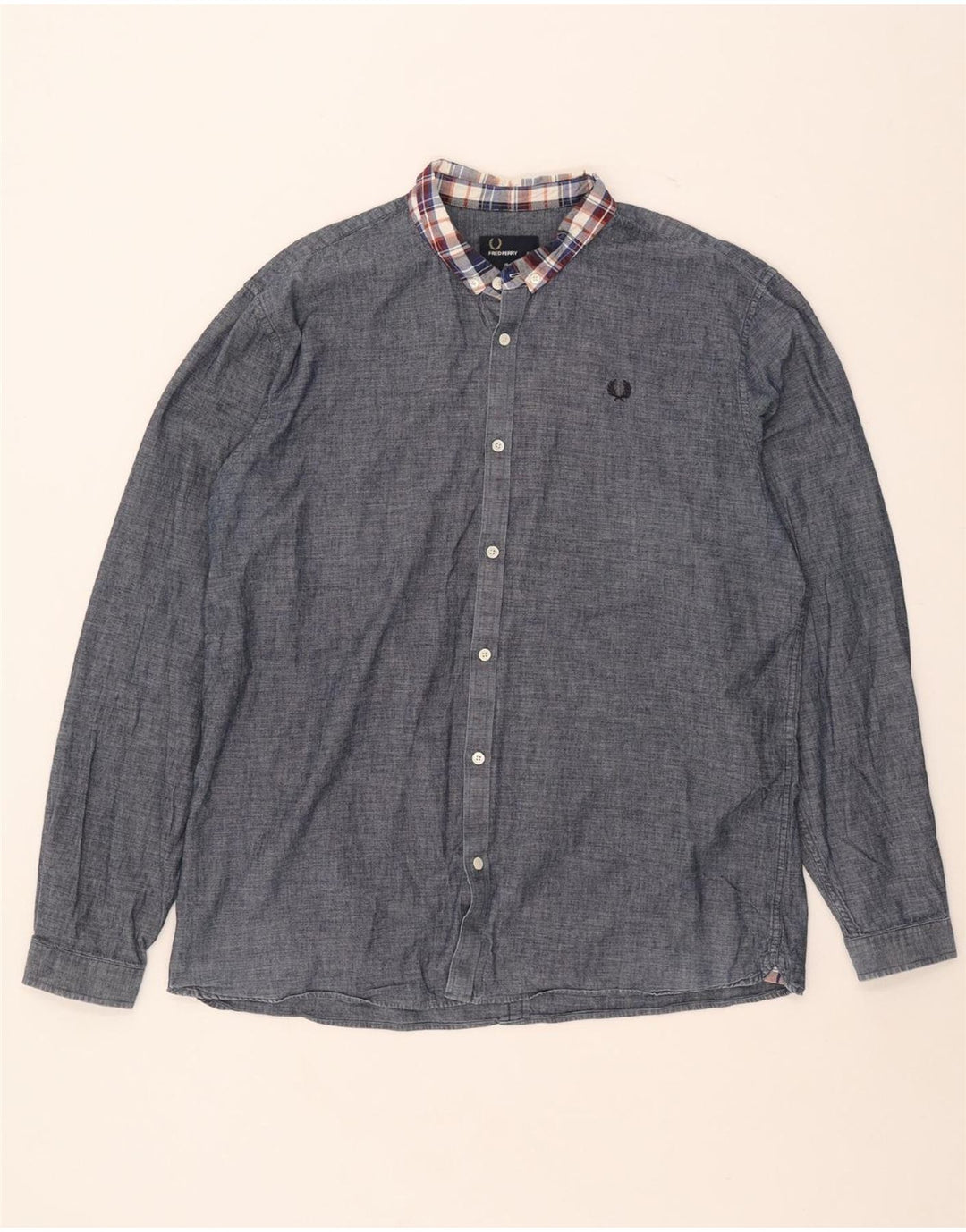 Fred Perry Mens Slim Fit Shirt XL Navy Blue